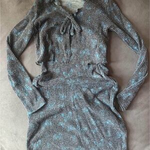 Art Class Kids Casual Dress in Blue and Grey